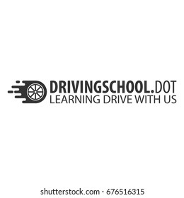 Driving school logo and emblem template. Auto education. Vector illustration