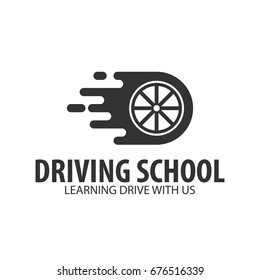 Driving school logo and emblem template. Auto education. Vector illustration