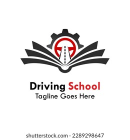 Driving school logo template illustration