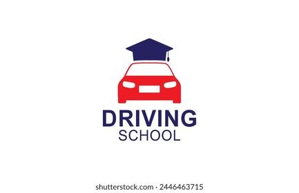 Driving school logo template. Steering wheel logo