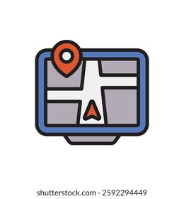 Driving School Navigator Icon Vector Illustration
