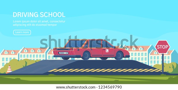 Driving school. Practical testing of\
maneuvers and exercises to improve driving\
skills.
