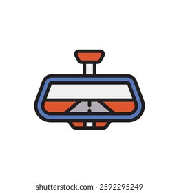 Driving School Rearview Mirror Icon Vector Illustration