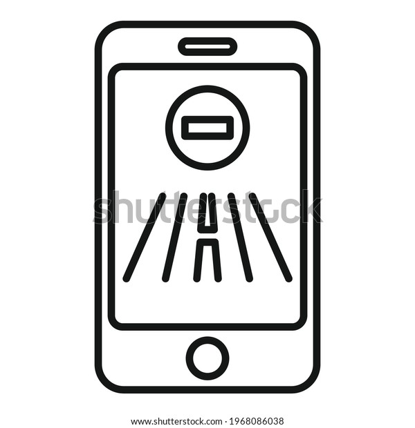 Driving\
school smartphone icon. Outline Driving school smartphone vector\
icon for web design isolated on white\
background