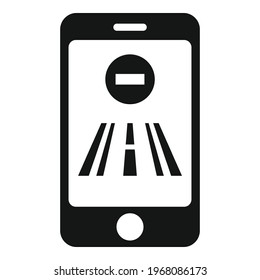 Driving school smartphone icon. Simple illustration of Driving school smartphone vector icon for web design isolated on white background