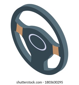 Driving school steering wheel icon. Isometric of driving school steering wheel vector icon for web design isolated on white background