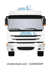 Driving School Truck. Vector Illustration