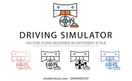 Fahrsimulator-Symboldesign mit weißem Hintergrund - Stockgrafik