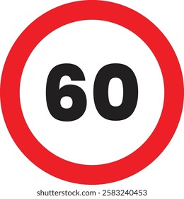 driving speed limit 60 kph sign