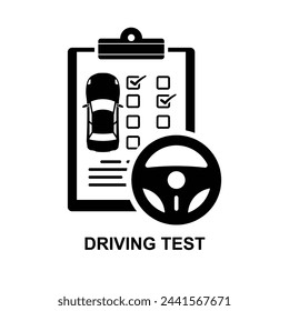 Driving test icon isolated on background vector illustration.