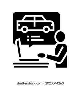 driving test preparation glyph icon vector. driving test preparation sign. isolated contour symbol black illustration