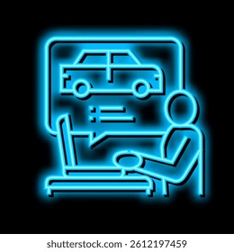 driving test preparation neon light sign vector. driving test preparation illustration