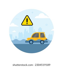 ِAvoid driving through flooded areas. Flood safety tips vector illustration