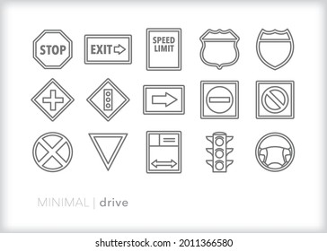 Driving and transportation sign icons