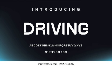 Driving vector illustration of alphabet letter A to Z
