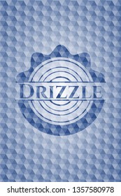 Drizzle blue emblem with geometric background.