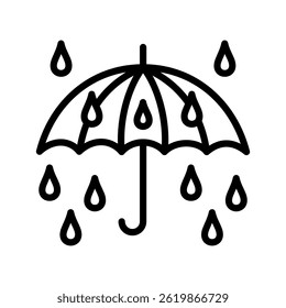 Drizzle Drop Line Vector Illustration Isolated On White Background.