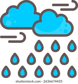 Drizzle Filled Style Icon Design