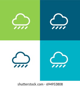 Drizzle green and blue material color minimal icon or logo design