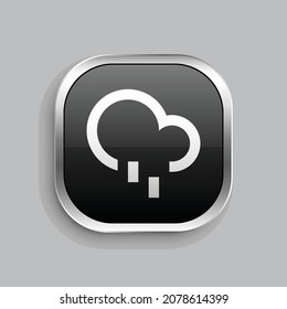drizzle line icon design. Glossy Button style rounded rectangle isolated on gray background. Vector illustration