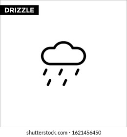 Drizzle line icon and solid vector sign, linear outline logo design illustration on white backround weather concept