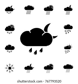 drizzle night icon. Set of weather sign icons. Web Icons Premium quality graphic design. Signs, outline symbols collection, simple icons for websites, web design, mobile app on white background