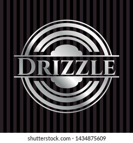 Drizzle silver badge or emblem. Vector Illustration. Mosaic.