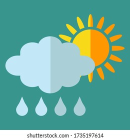 
icono de llovizna y sol. tema meteorológico