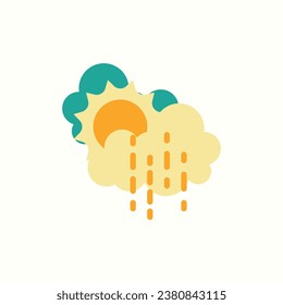 drizzle, sunny flat icon, isolated icon in light background, perfect for website, blog, logo, graphic design, social media, UI, mobile app