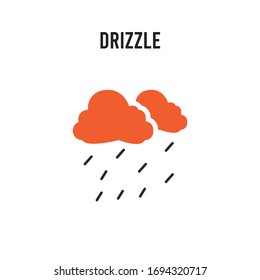 Drizzle vector icon on white background. Red and black colored Drizzle icon. Simple element illustration sign symbol EPS
