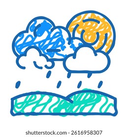 drizzle weather doodle icon sketch vector. drizzle weather sign. isolated symbol illustration