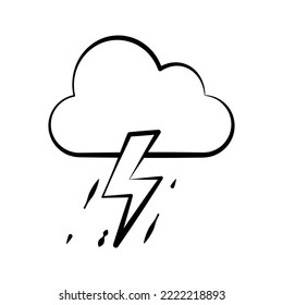 icono de llovizna meteorológica con ilustración plana de relámpago icono del vector meteorológico adecuado para web y aplicaciones