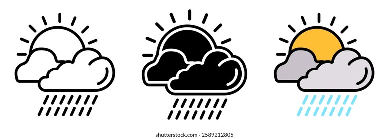 Drizzling is light rain with small droplets, often occurring before heavier rainfall.