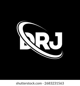 Logotipo de DRJ. Carta de DRJ. Diseño del logotipo de la letra DRJ. Logotipo de DRJ inicial enlazado con el círculo y el logotipo del monograma en mayúsculas. Tipografía DRJ para tecnología, negocio y marca inmobiliaria.