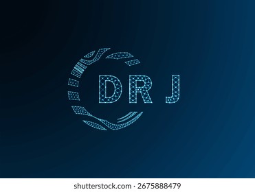 Diseño de Vector de logotipo de letra de polietileno baja DRJ. Diseño de logotipo de poliéster inferior DRJ. Diseño único del logotipo de baja poli de DRJ.