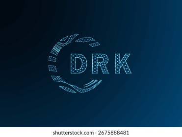 Diseño de Vector de logotipo de letra de polietileno baja DRK. Diseño de logotipo de poliéster inferior DRK. Diseño único del logotipo de baja poli de DRK.