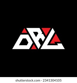 DRL triangle letter logo design with triangle shape. DRL triangle logo design monogram. DRL triangle vector logo template with red color. DRL triangular logo Simple, Elegant, and Luxurious design.