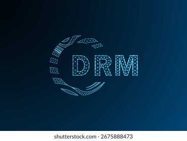 Diseño de Vector de logotipo de letra de polietileno baja DRM. Diseño de logotipo de polietileno inferior DRM. Diseño único del logotipo de baja poli de DRM.