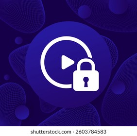 DRM for video, copyright protection vector icon