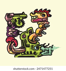 drobotic hand draw illustration vector