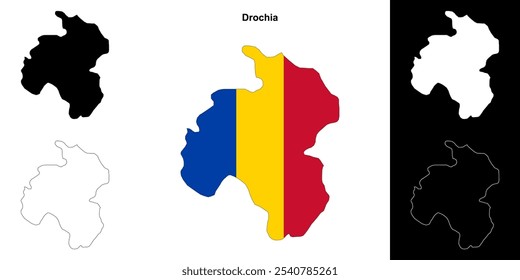 Drochia blank outline map set