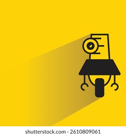 droid robot avatar with shadow on yellow background