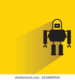 droid robot avatar with shadow on yellow background