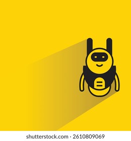 droid robot avatar with shadow on yellow background