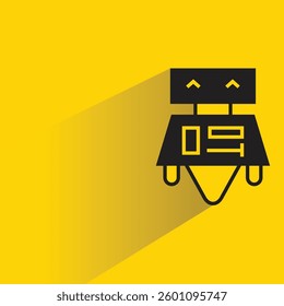 droid robot icon with shadow yellow background
