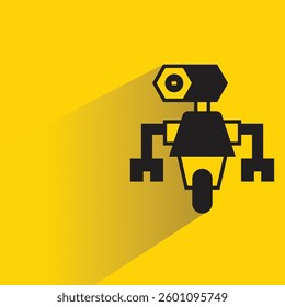 droid robot icon with shadow yellow background