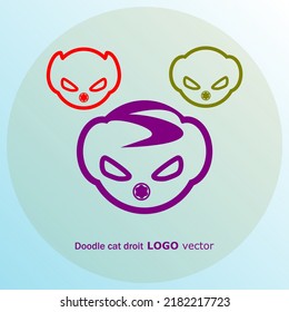droit cat logo vector for game, children's company or toy company