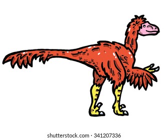 Dromaeosaurus dinosaur color dino design illustration