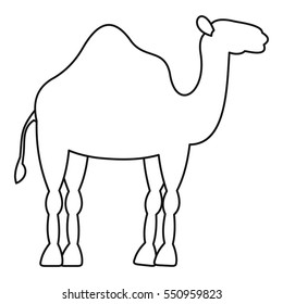 Dromedary camel icon. Outline illustration of dromedary camel vector icon for web