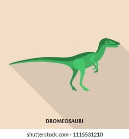 Dromeosauri icon. Flat illustration of dromeosauri vector icon for web design